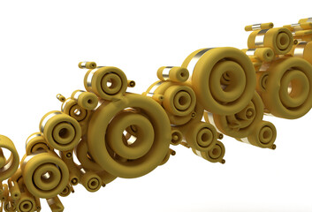 Fototapete - 3d render abstract background. digital 3d illustration design.