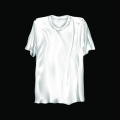 Vector illustration of white t-shirt mockup isolated on dark background