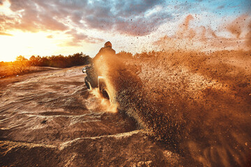 Wall Mural - Cross-country quad bike race, extreme sports