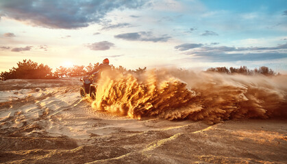 Wall Mural - Cross-country quad bike race, extreme sports