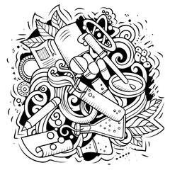 Wall Mural - science cartoon vector doodle design