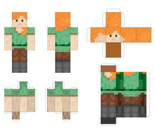 Papercraft Pixel Character. Papercraft 5 Classic Blocks. Pixel Background. The Concept Of Games Background. The Concept Of Hero Games. Gaming Concept. Vector Illustration