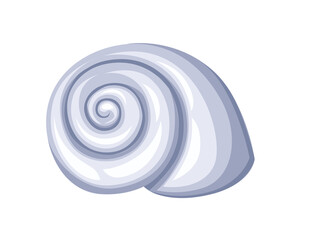 Wall Mural - white seashell simple nautical souvenir vector illustration isolated on white background