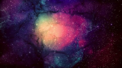 Wall Mural - Nebula Colorful Travel with Star Glow Background. This Clip is a tube galaxy with star glow and  light dark deep.
