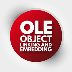 Poster - ole - object linking and embedding acronym, technology concept background