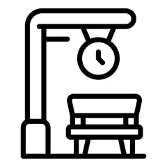 Poster - Clock station icon. Outline clock station vector icon for web design isolated on white background