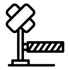 Poster - Closed roadrail barrier icon. Outline closed roadrail barrier vector icon for web design isolated on white background