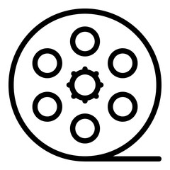 Poster - Cinema reel icon. Outline cinema reel vector icon for web design isolated on white background