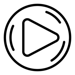 Poster - Play button icon. Outline play button vector icon for web design isolated on white background