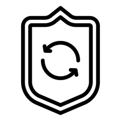 Poster - Shield privacy icon. Outline shield privacy vector icon for web design isolated on white background