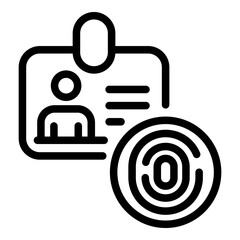 Poster - Badge privacy icon. Outline badge privacy vector icon for web design isolated on white background
