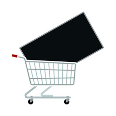 Sticker - Shopping Cart With TV Icon