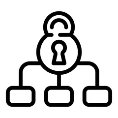 Poster - Lock privacy icon. Outline Lock privacy vector icon for web design isolated on white background