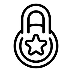 Poster - Star lock icon. Outline star lock vector icon for web design isolated on white background