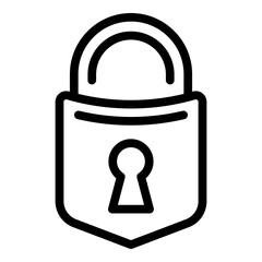 Poster - Lock security icon. Outline lock security vector icon for web design isolated on white background