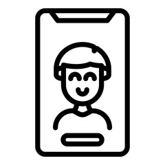 Poster - Phone assistance icon. Outline phone assistance vector icon for web design isolated on white background