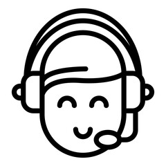 Poster - Call center icon. Outline call center vector icon for web design isolated on white background