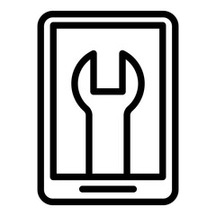 Poster - Device settings icon. Outline device settings vector icon for web design isolated on white background