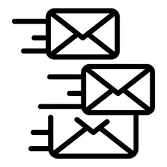 Poster - Sending emails icon. Outline sending emails vector icon for web design isolated on white background