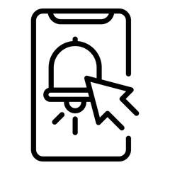 Poster - Click notification icon. Outline click notification vector icon for web design isolated on white background
