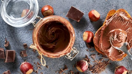 Wall Mural - chocolate spread and hazelnut