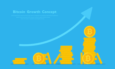 Wall Mural - Bitcoin growth concept. Vector illustration