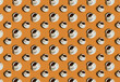 © buena17 - A pattern with an espresso coffee mug on a beige background.