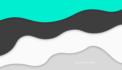 Wall Mural - green cyan paper cut background template