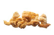 Close up of pork rind or pork snack isolated on a white background.