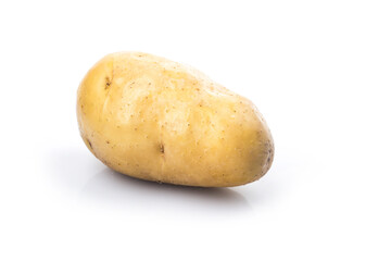 Poster - Raw potatoes isolated on white background