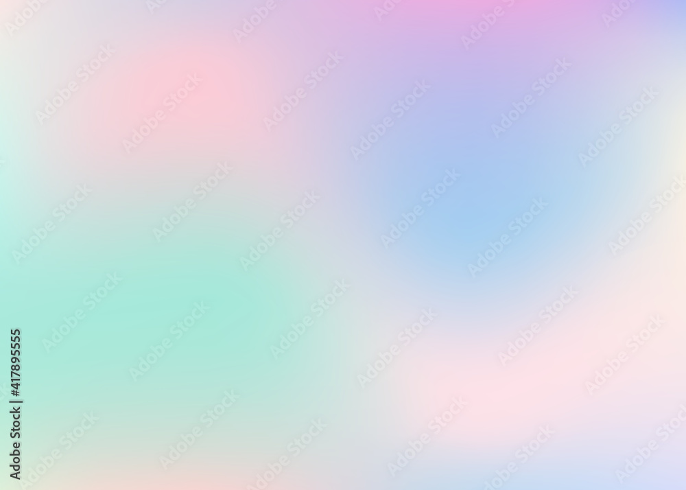 Holographic abstract background. Neon holographic backdrop with gradient mesh. 90s, 80s retro style. Iridescent graphic template for banner, flyer, cover design, mobile interface, web app. - obrazy, fototapety, plakaty 