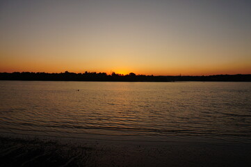 Sticker - sunset over the river