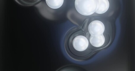 Poster - abstract background, metallic gradient with moving orb shapes. seamless loop