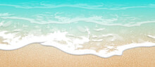 Summer Background. Transparent Sea Wave.  3D Vector. High Detailed Realistic Illustration.