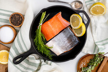 Fresh Alaskan Coho Salmon. Healthy Salmon For Dinner.
