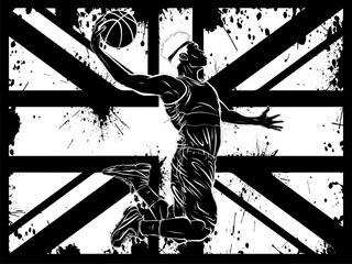 Poster - silhouette Vector silhouette basketball player illustration art