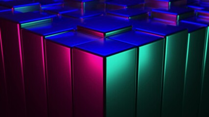 Poster - 4k abstract futuristic motion background. chaotic moving of metal hi tech textures. gloosy material.