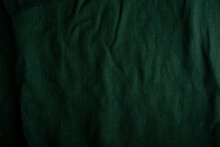 Green Cloth Background And Texture, Grooved Of Green Fabric Abstract