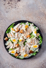 Grilled Chicken Caesar Salad With Crunchy Croutons