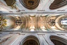 POLAND, TYCOCYN - MAY 2020:  Interior Dome And Looking Up Into A Old Defense Orthodox Church Ceiling