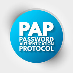 Poster - pap - password authentication protocol acronym, technology concept background