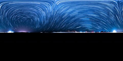 Wall Mural - 360 VR Startrails of Milky Way Galaxy Polaris North Star Trona Pinnacles Mojave Desert California USA Astrophotography Time Lapse Equirectangular