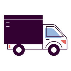 Canvas Print - delivery service truck