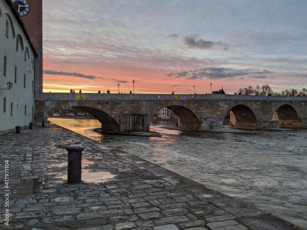 Regensburg Germany Stone Bridge