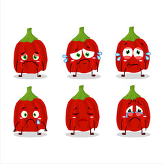 Canvas Print - Red habanero cartoon character with sad expression