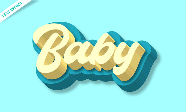 Baby colorful 3d modern text effect