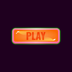 Wall Mural - game ui jelly play button with funny border for gui asset elements vector illustration