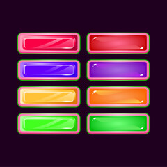 Wall Mural - set of game ui funny pink diamond and jelly colorful button for gui asset elements vector illustrati