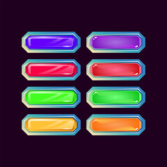 Wall Mural - set of game ui polygon fantasy diamond and jelly colorful button for gui asset elements vector illus