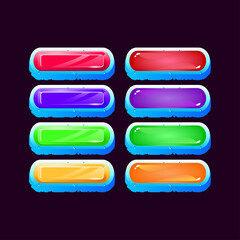 Wall Mural - set of game ui rounded ice cube diamond and jelly colorful button for gui asset elements vector illu